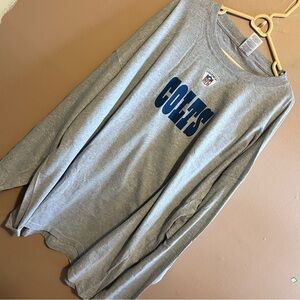 NFL Indianapolis Colts 4XL Equipment Long Sleeve Shirt Gray Blue Logo